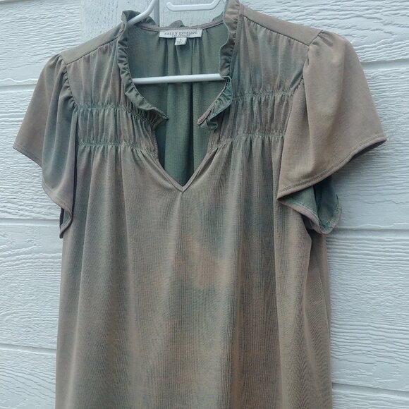 4/$20 Green Envelope tie dye acid wash green modal blend top USA sz Small - Picture 1 of 11